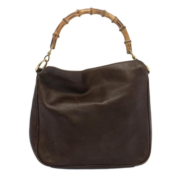 GUCCI Bamboo Shoulder Bag Leather 2way Brown 001 0166 1638 bs7848