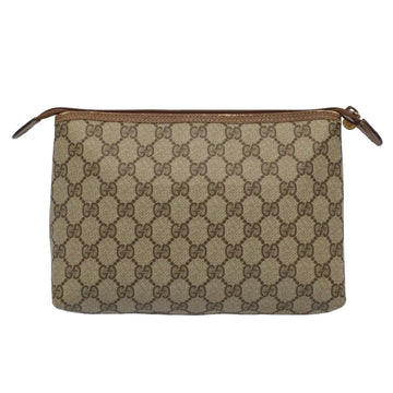 GUCCI GG Canvas Pouch PVC Leather Beige bs7874