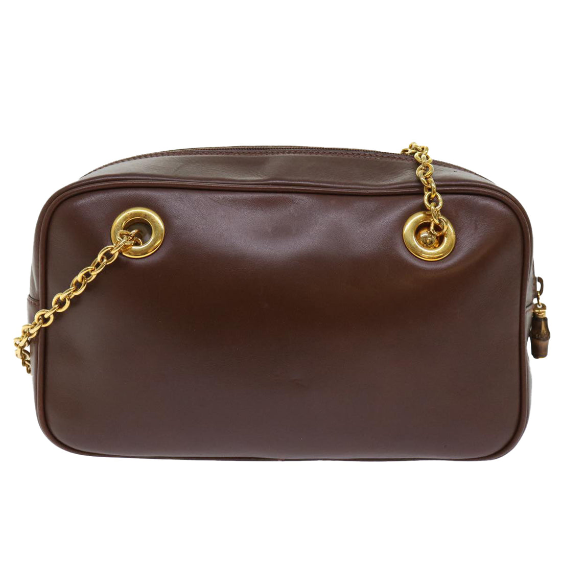 GUCCI Chain Shoulder Bag Leather Brown 001 115 1498 bs7878