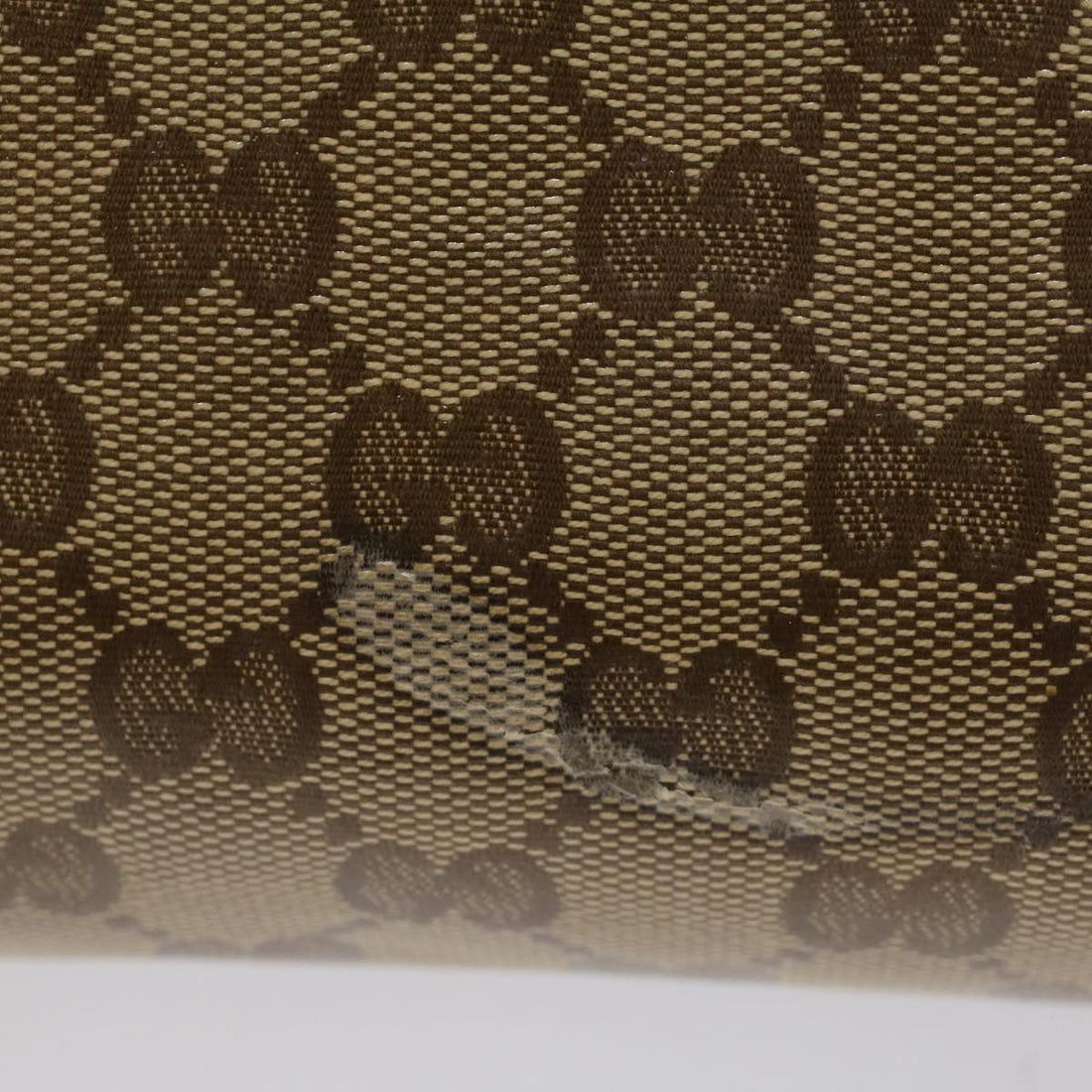 GUCCI GG Crystal Shoulder Bag Leather Beige 181490 bs7916