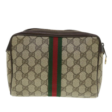 GUCCI GG Canvas Web Sherry Line Clutch Bag Beige Red 98 72 014 3553 bs8039