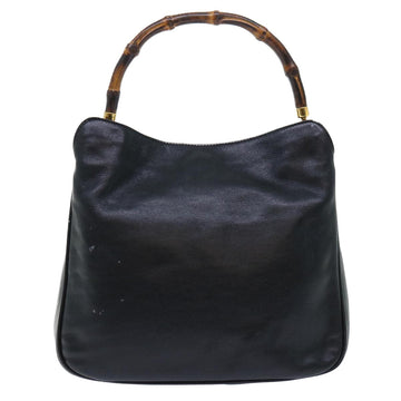 GUCCI Bamboo Shoulder Bag Leather 2way Black 001 1732 1688 bs8089