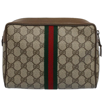 GUCCI GG Canvas Web Sherry Line Clutch Bag Beige Red Green 89 01 012 bs8258