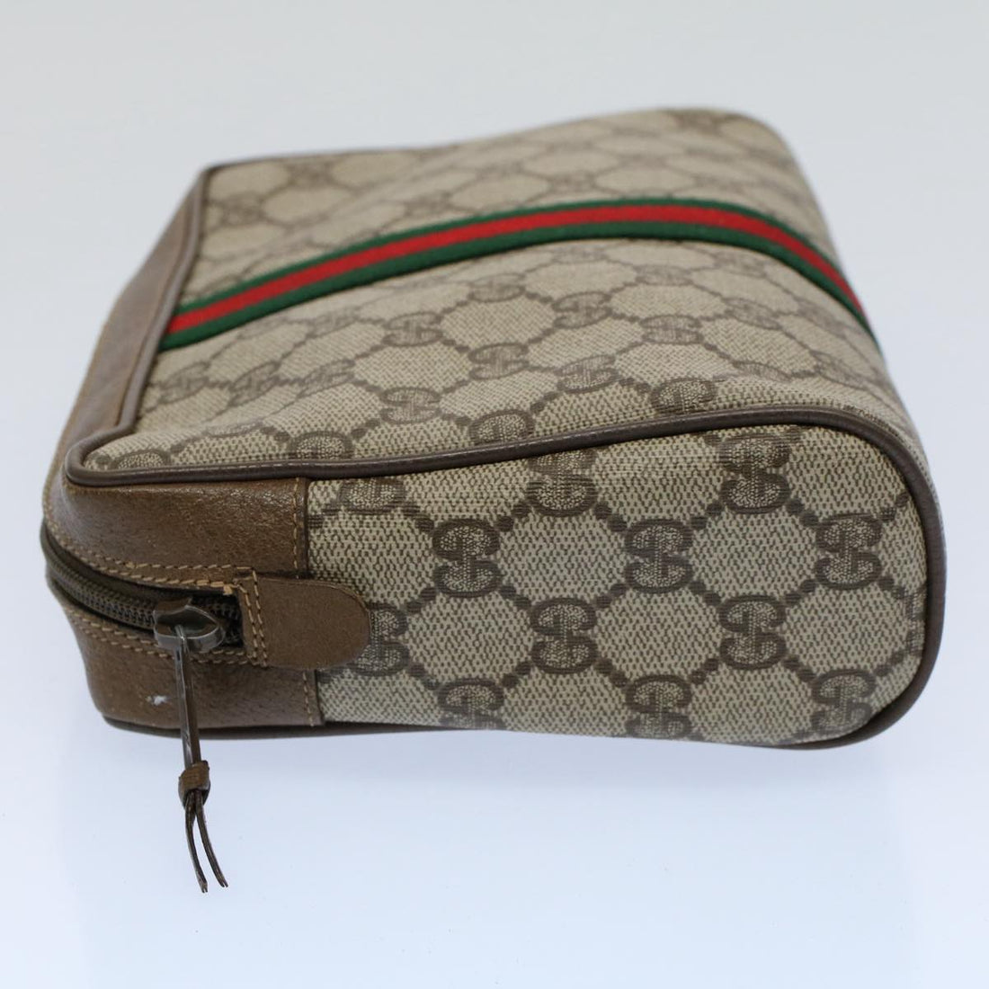 GUCCI GG Canvas Web Sherry Line Clutch Bag Beige Red Green 89 01 012 bs8258
