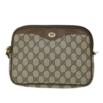 GUCCI GG Canvas Shoulder Bag PVC Leather Beige bs8259