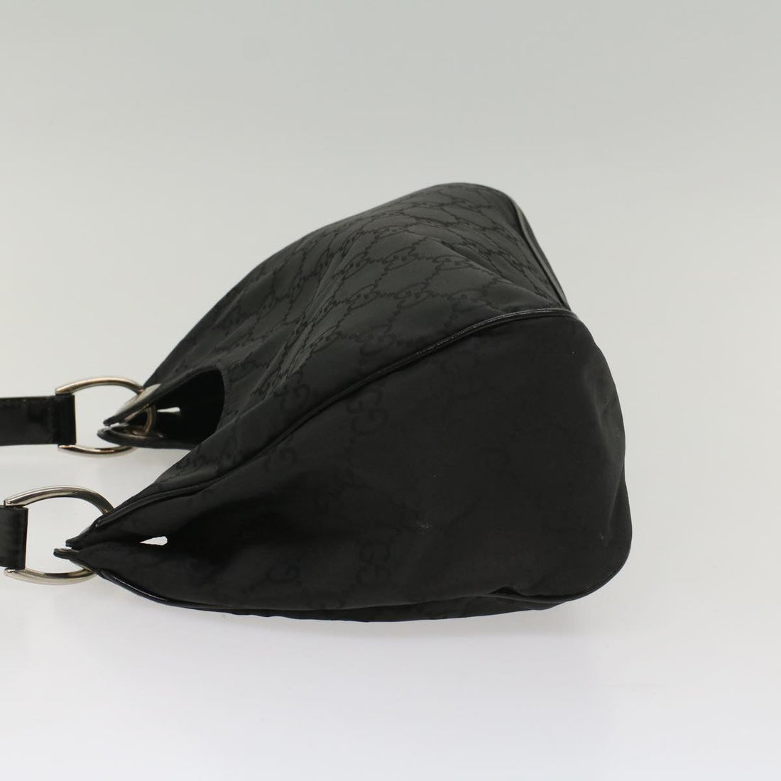 GUCCI GG Canvas Shoulder Bag Nylon Leather Black bs8394