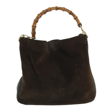 GUCCI Bamboo Shoulder Bag Leather 2way Brown 001 3444 1577 bs8481