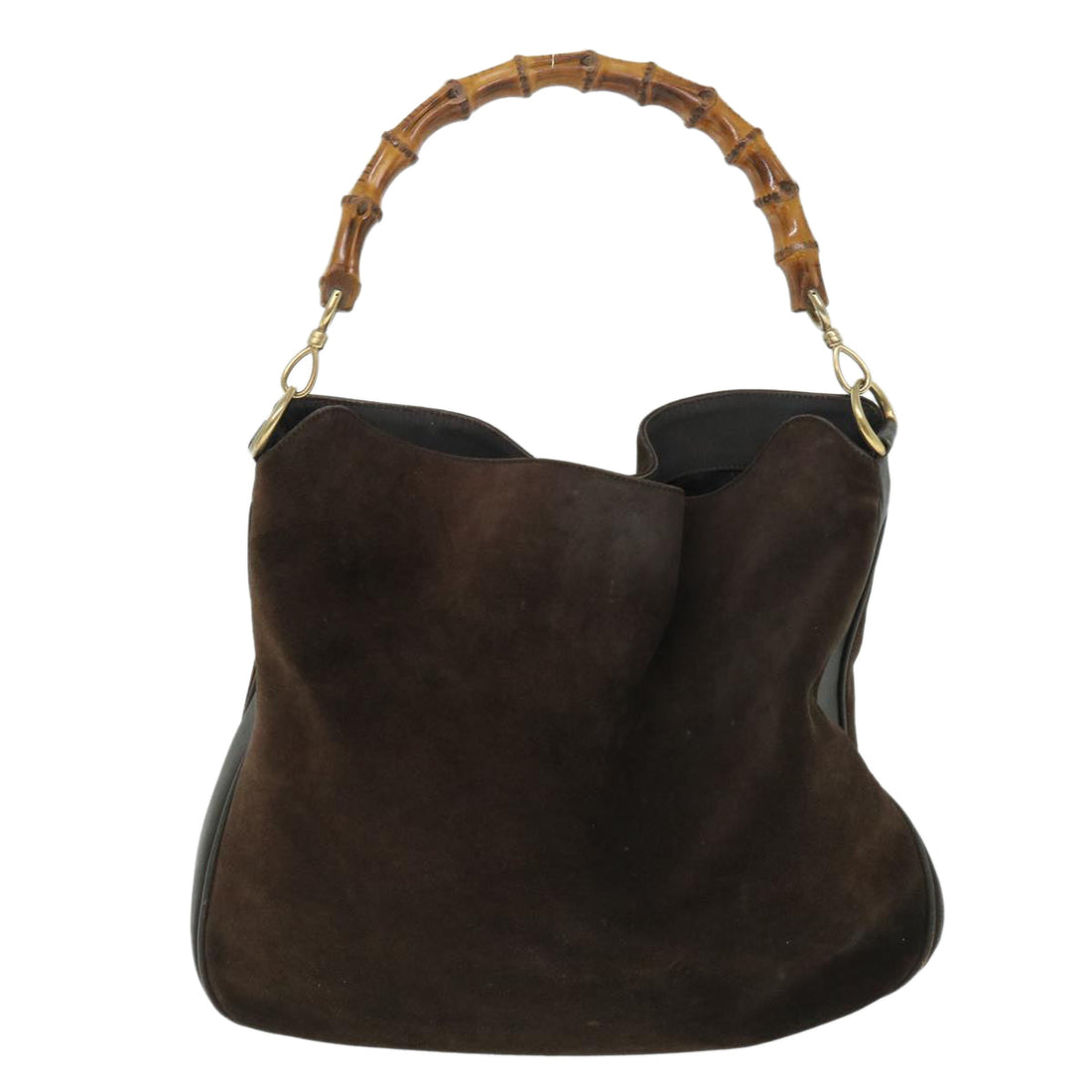 GUCCI Bamboo Shoulder Bag Leather 2way Brown 001 3444 1577 bs8481