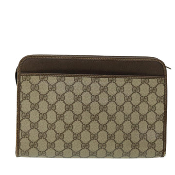 GUCCI GG Canvas Clutch Bag PVC Leather Beige Brown 014 123 6053 bs8482
