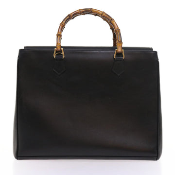 GUCCI Bamboo Hand Bag Leather Black 002 123 0322 bs8489