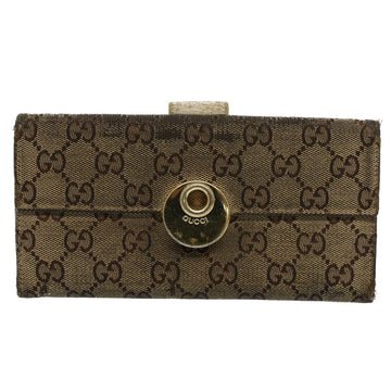 GUCCI GG Canvas Wallet Leather Canvas 6Set Beige Black Red bs8514