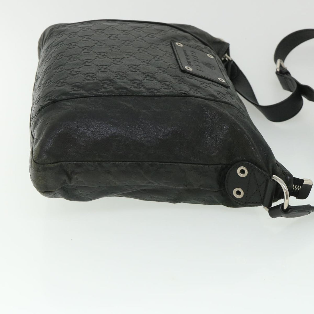 GUCCI GG Canvas Guccissima Shoulder Bag Black 190279 bs8641
