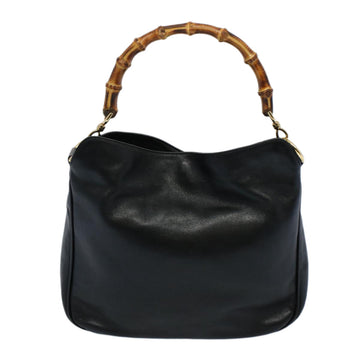 GUCCI Bamboo Shoulder Bag Leather 2way Black 001 2123 1633 bs9068