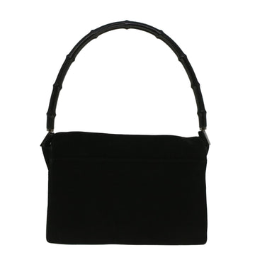 GUCCI Bamboo Shoulder Bag Suede Black 001 3289 2404 bs9084
