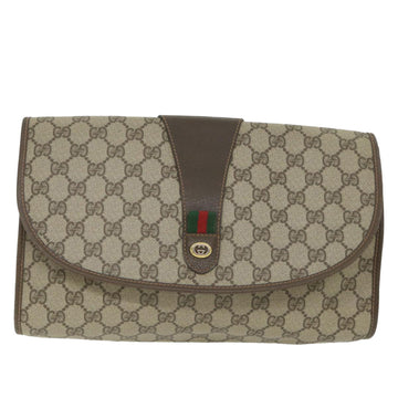 GUCCI GG Supreme Web Sherry Line Clutch Bag Red Beige 156 01 031 bs9677
