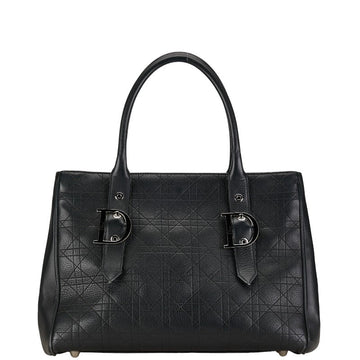 Dior Lady Logo Tote Bag Black Silver Leather  Dior