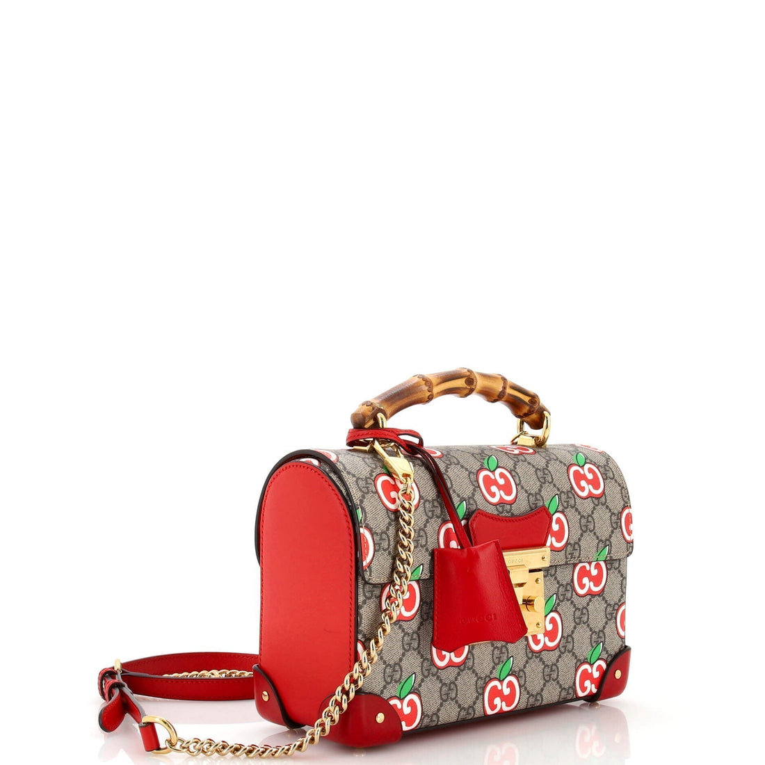 Padlock Bamboo Shoulder Bag Printed GG Coated Canvas Small