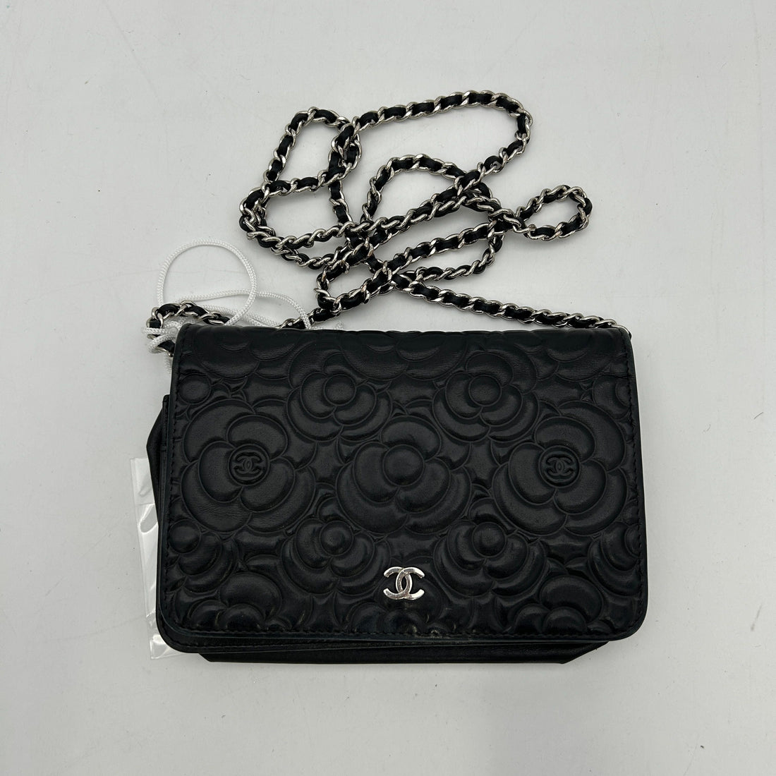 Chanel Camellia Wallet On Chain - Black Clutches, Handbags LA32119