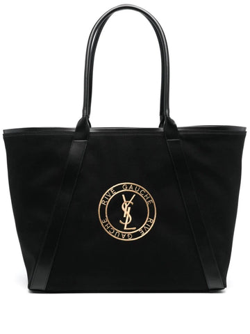 Saint Laurent Men Rive Gauche Tote Bag In Canvas