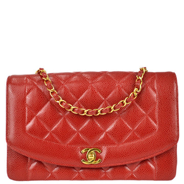 Chanel 1994-1996 Caviar Medium Diana Shoulder Bag