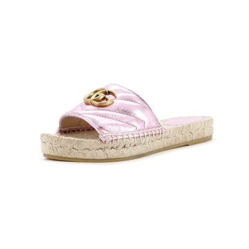 Women's GG Marmont Espadrilles Slide Sandals Matelasse Leather