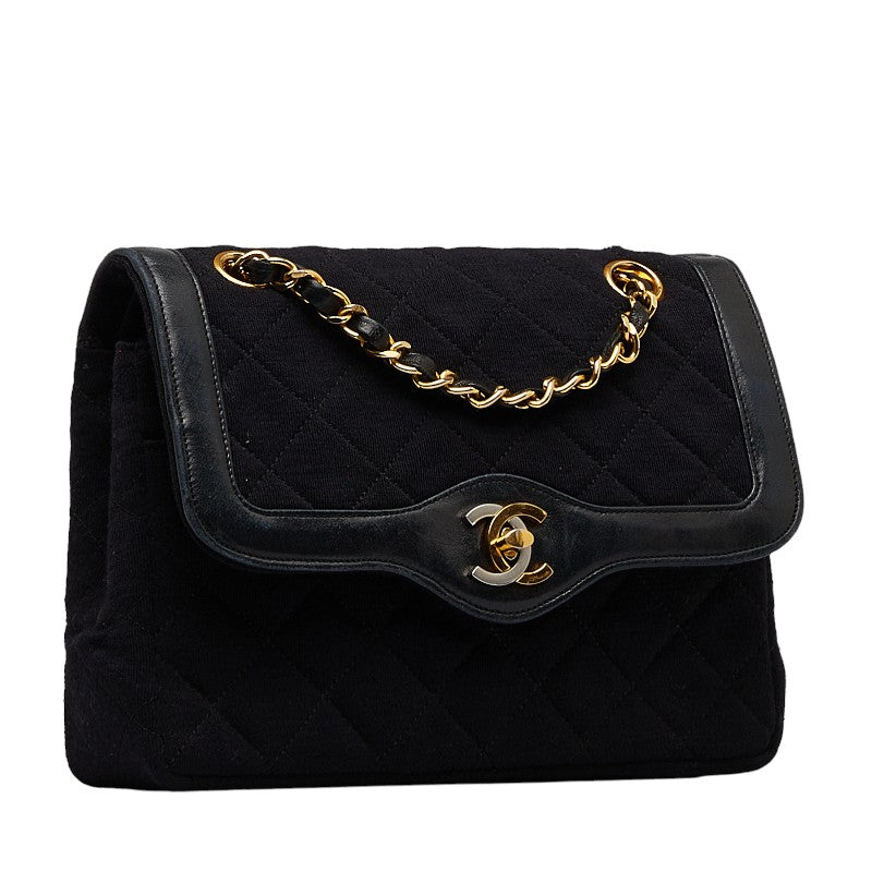 Chanel Black Cotton Shoulder Bag