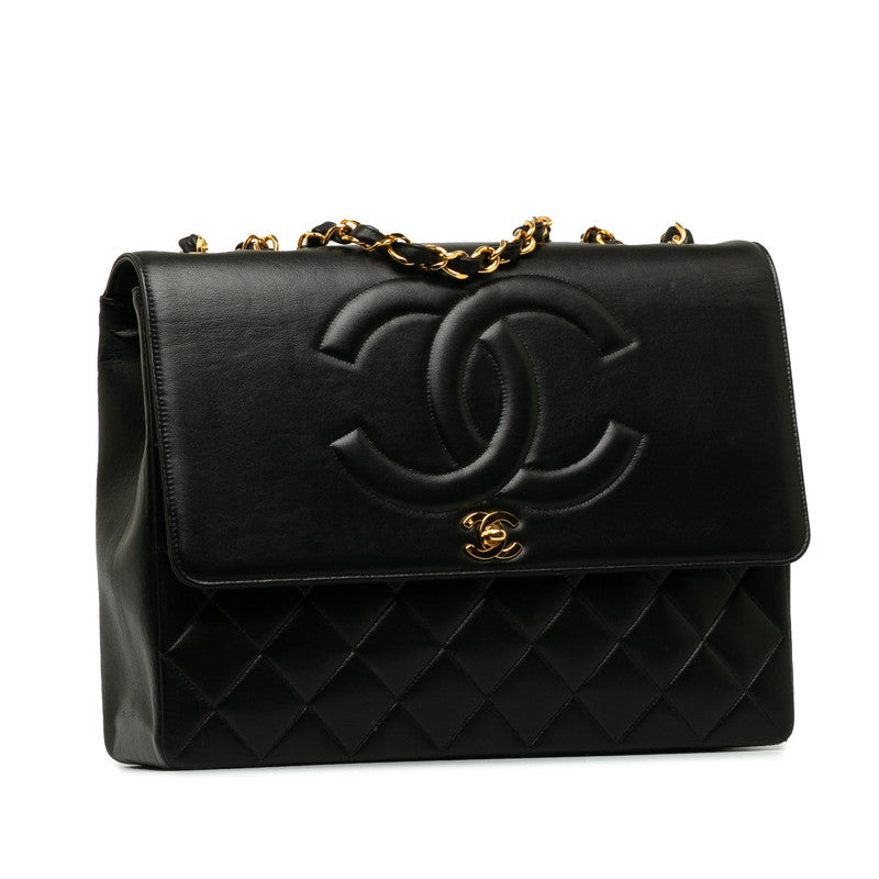 Chanel Decamatrasse 34 Cocomark Single Flap Chain Shoulder Bag Black kin  CHANEL