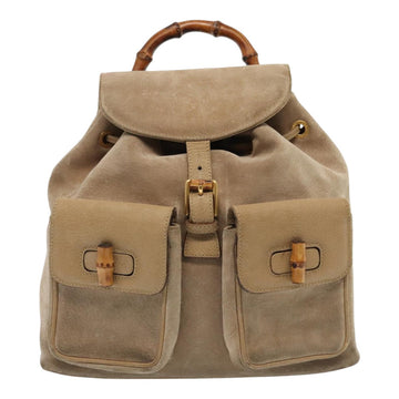 Gucci Bamboo  Suede Backpack Bag ()