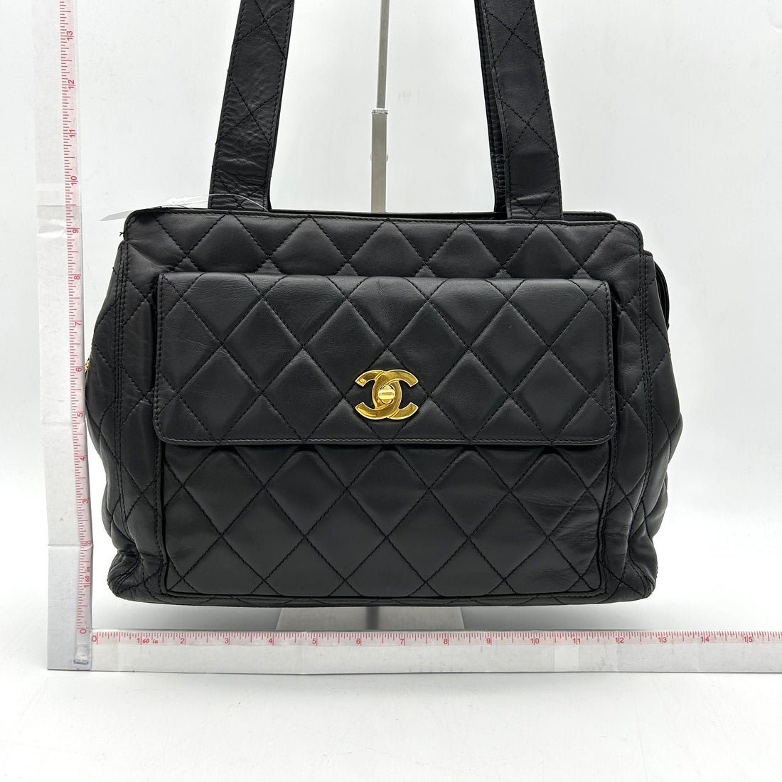 Chanel Vintage Quilted CC Pocket Tote - Black Totes, Handbags ch9993vf