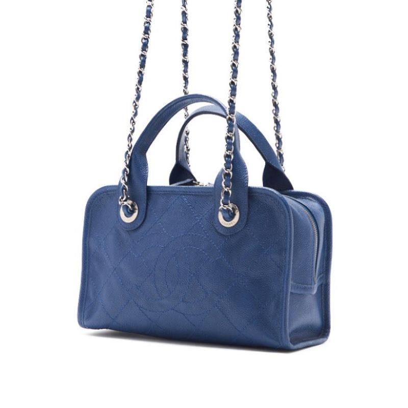 CHANEL Matrasse Coco 2WAY Handbag Caviar S Blue (Silver G ) Handbag  Shoulder Bag Ladies Handbag Hybrid ? Delivery? Ladies Handbag Ladies Handbag
