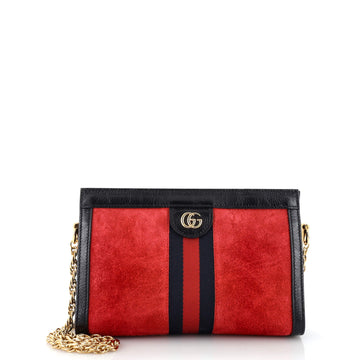 Ophidia Chain Shoulder Bag Suede Small