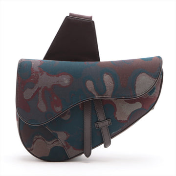Dior Oom Saddle Bag Nylon  Leather Shoulder Bag Multicolor Petardog