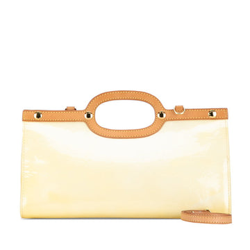 Louis Vuitton Monogram Vernis Lockbury Drive Handbag Shoulder Bag 2WAY M91372 zzle Beige Patent Leather  Louis Vuitton