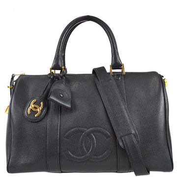 Chanel 1994-1996 Black Caviar Timeless Boston 35