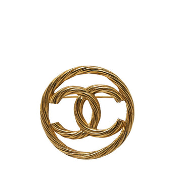 Chanel Vintage Cocomark Turned Brochure Gold   Chanel