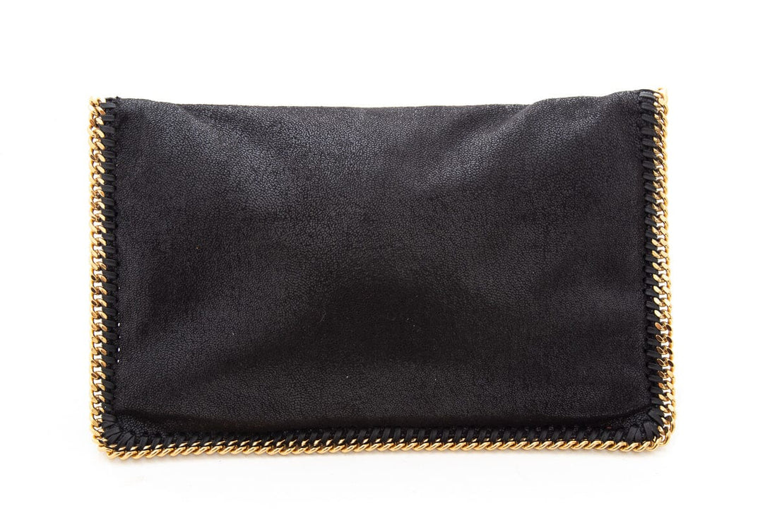 Stella McCartney Black & Gold Falabella Clutch