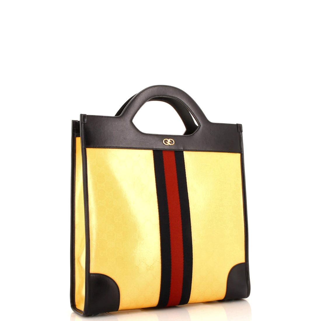Cut Out Handle Tote GG Coated Canvas and Leather Large