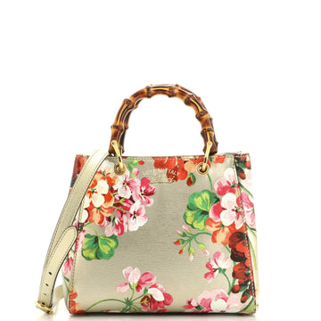Bamboo Shopper Tote Blooms Print Leather Mini