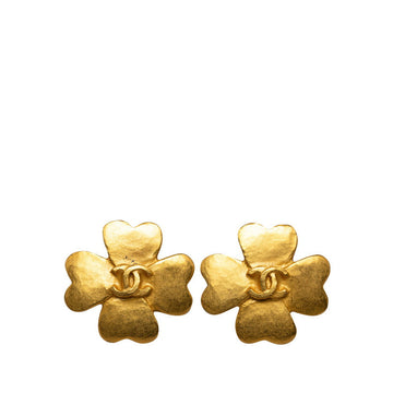 Chanel Vintage Coco Clover Earring Gold   Chanel