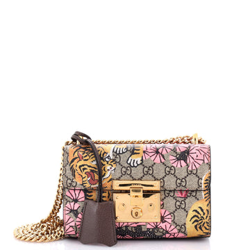 Padlock Shoulder Bag Bengal Print GG Coated Canvas Small