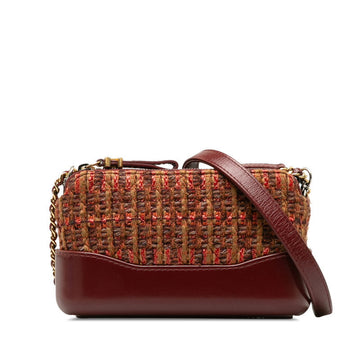 Chanel Gabriel Du Chanel Small Chain Hobo Chain Shoulder Bag A94505 Wine Red Tweed  S  CHANEL