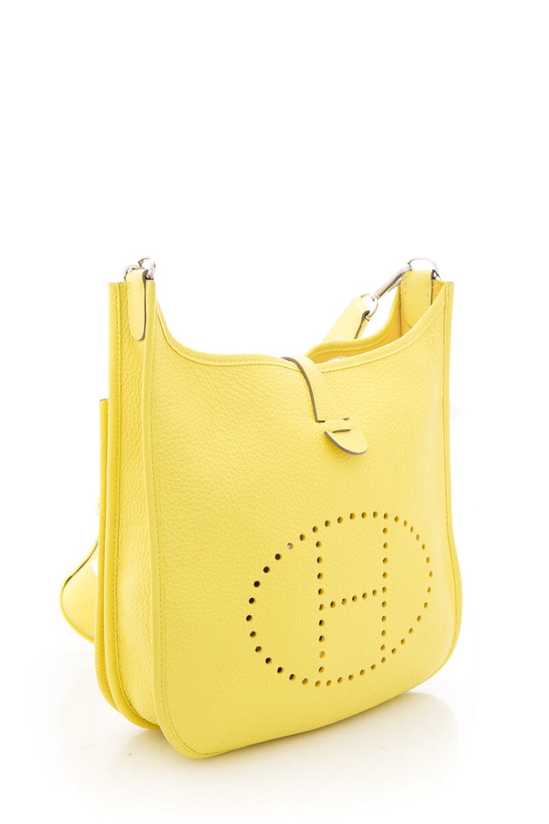 Hermès Yellow Evelyne Handbag PM with Clemence Leather