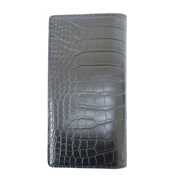 Louis Vuitton Portefolio Brother Long Wallet Alligator Cytes Black Silver   Weda