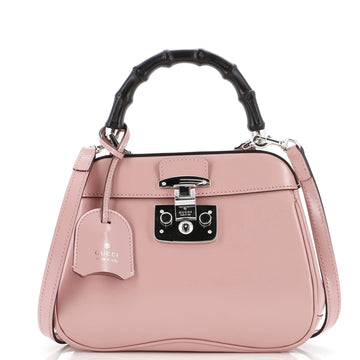 Lady Lock Bamboo Top Handle Bag Leather Mini