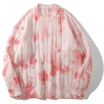 Makersluxe Cable Knitted Sweater Tie Dye