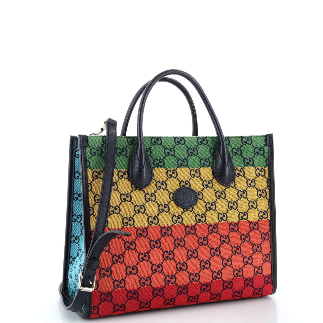 Structured Top Handle Open Tote GG Canvas Small