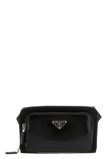 Prada Men Re-Nylon Leather Shoulder Strap