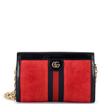 Ophidia Chain Shoulder Bag Suede Small