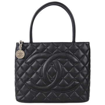 Chanel 2001-2003 Black Caviar Medallion Tote