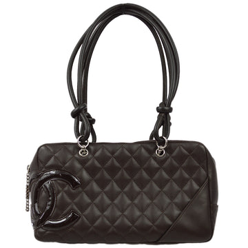 Chanel Brown Calfskin Cambon Ligne Bowling Handbag